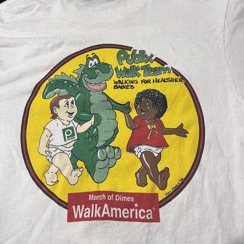 Vintage March of Dimes Walk America T Shirt Don Harris Plato PBS Arthur History
